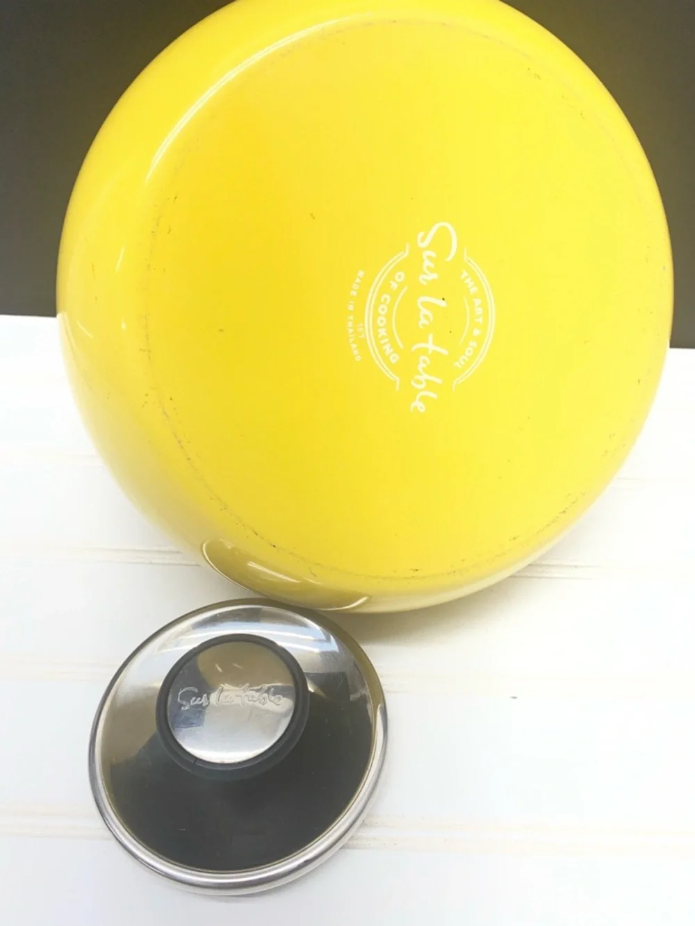 Sur La Table Yellow Round Stovetop Kettle
